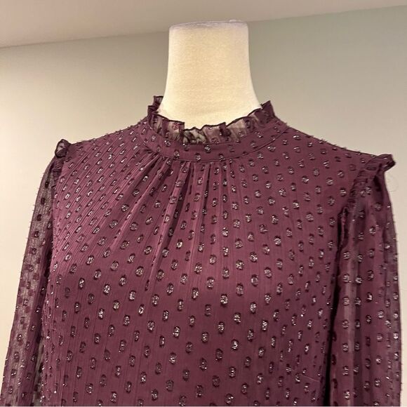 Tommy Hilfiger a-line Elegant Purple long sleeve Dress size 10 - Picture 2 of 14